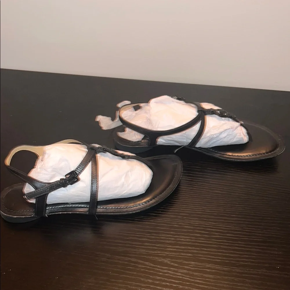 Michael Kors Black Leather Sandals - Picture 3 of 6